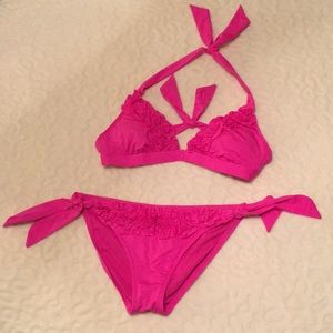 ☀️Kenneth Cole Fuschia Bikini Swimsuit Sz M NEW!